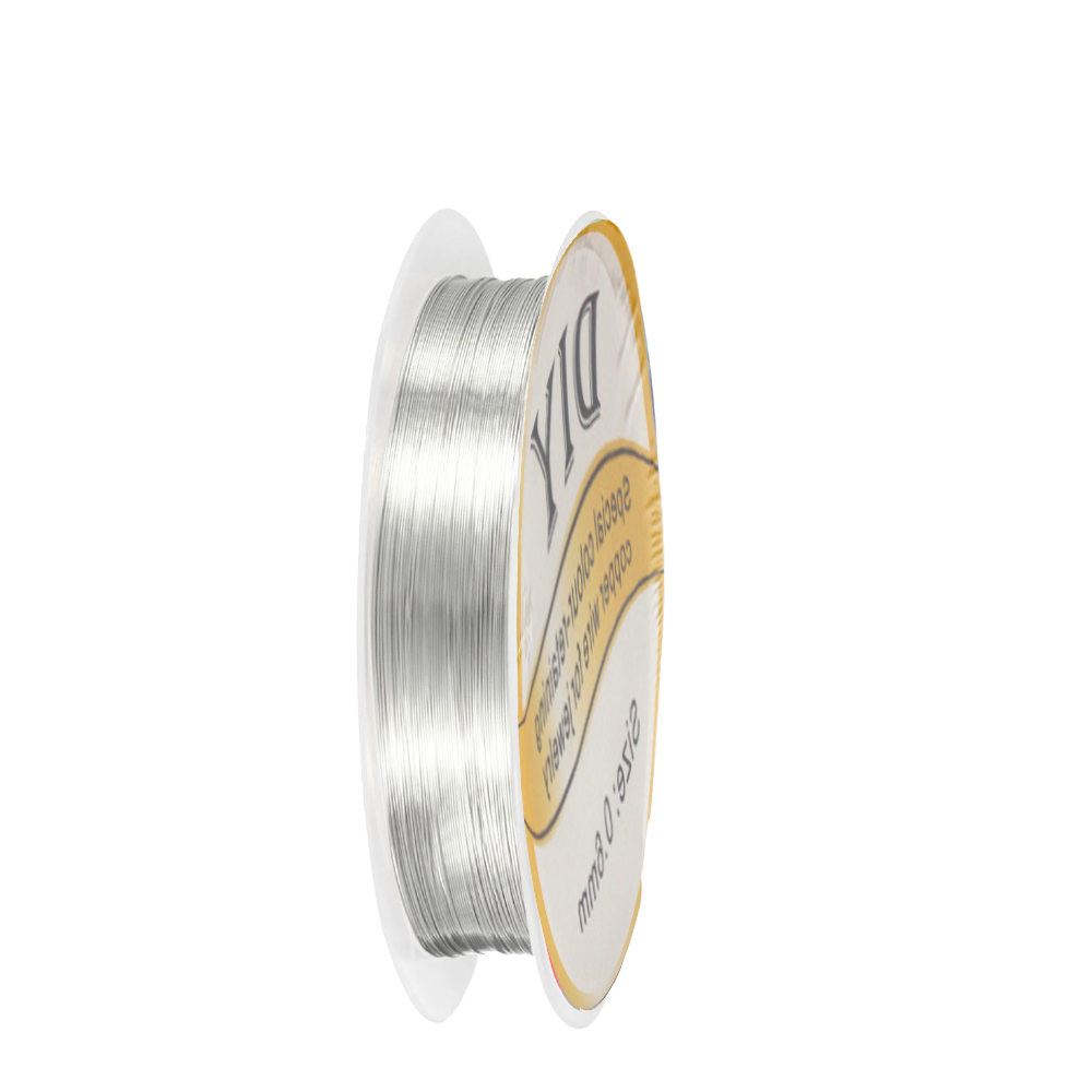 Jewelry Making Yarn - 1 Rol Kawat Tembaga Perak 0.3/0.4/0.5/0.6/0.8Mm