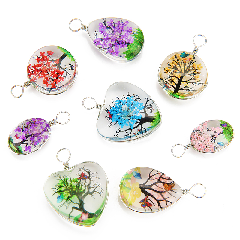Jewelry Making Beginners - 5pcs Liontin Kalung Tetesan Hati Kristal