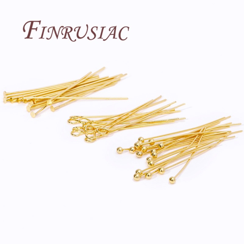 Jewelry Making Jig - 50 Buah Pin Berlapis Emas 20-50Mm