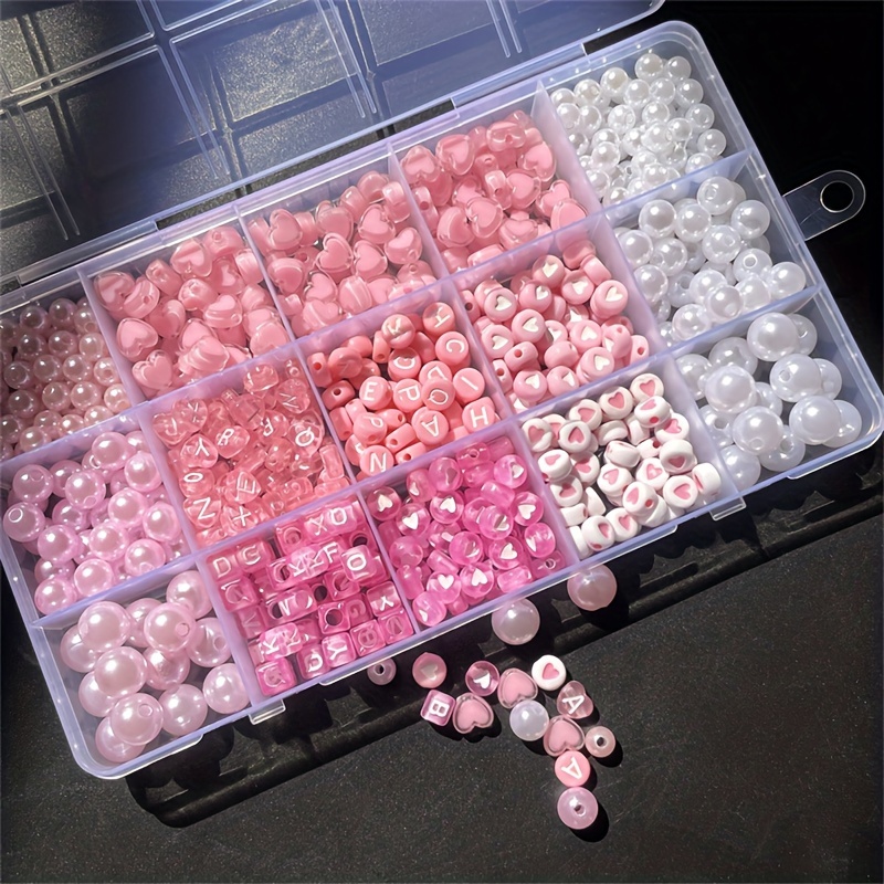 10-Piece Kotak Alfabet Pink, M - Jewelry Making Degree ulasan dan harga