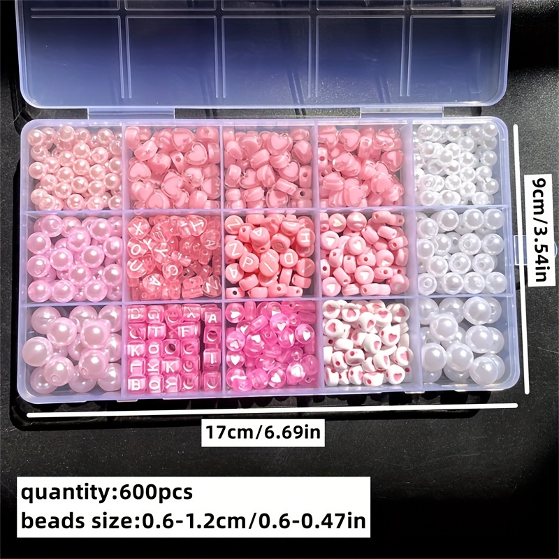 10-Piece Kotak Alfabet Pink, M - Jewelry Making Degree ulasan dan harga