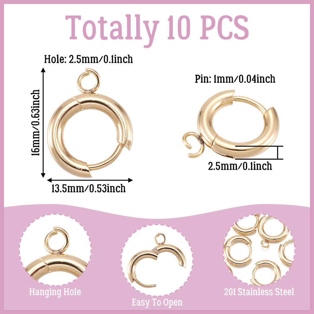 10 Buah Kait Anting Huggie Baj - Jewelry Making Loops ulasan dan harga