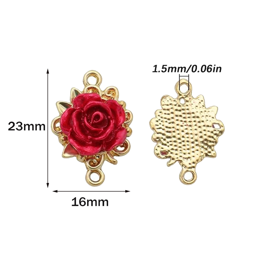 5/10 Buah Liontin Mawar 3D Kon - Jewelry Making Loops ulasan dan harga