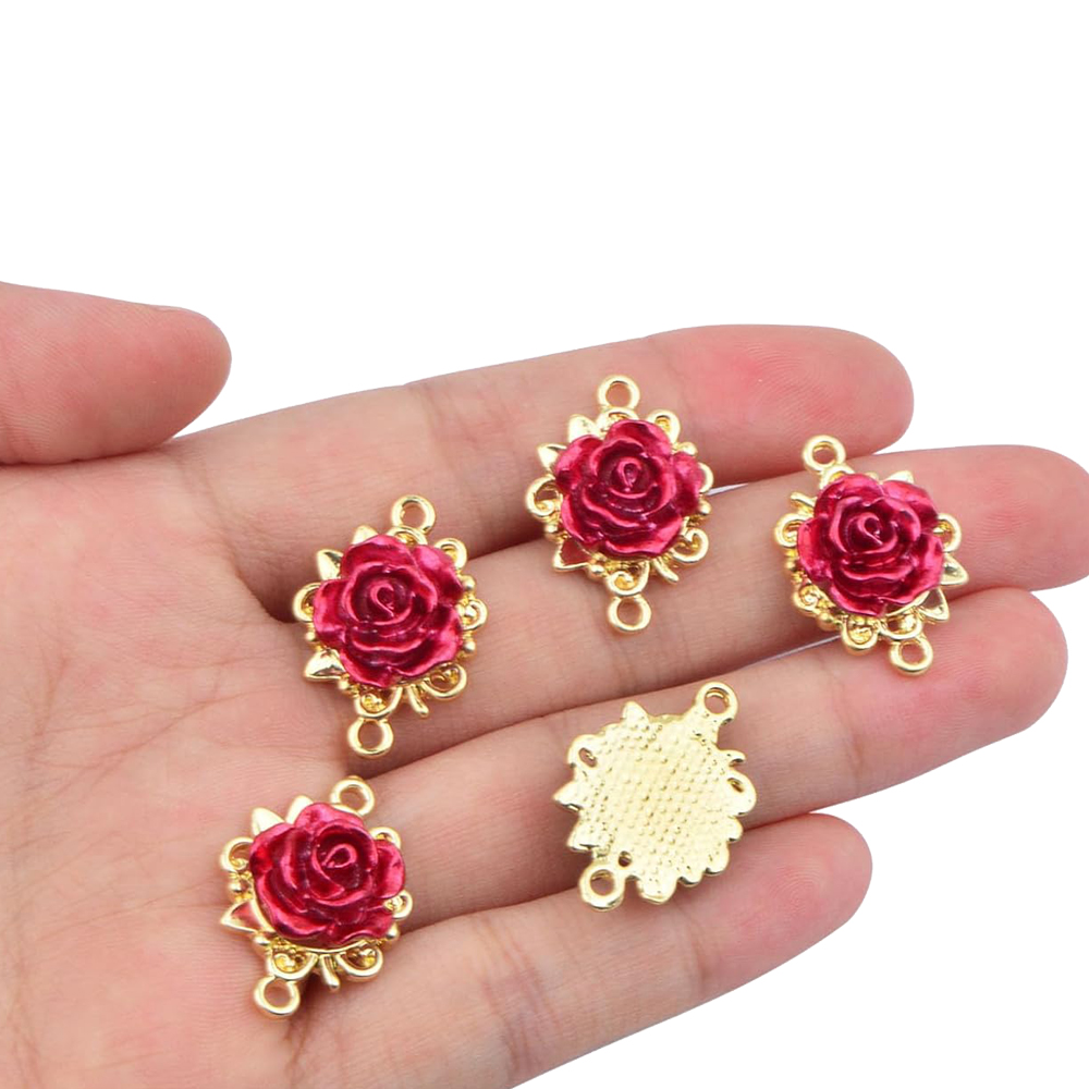 5/10 Buah Liontin Mawar 3D Kon - Jewelry Making Loops ulasan dan harga