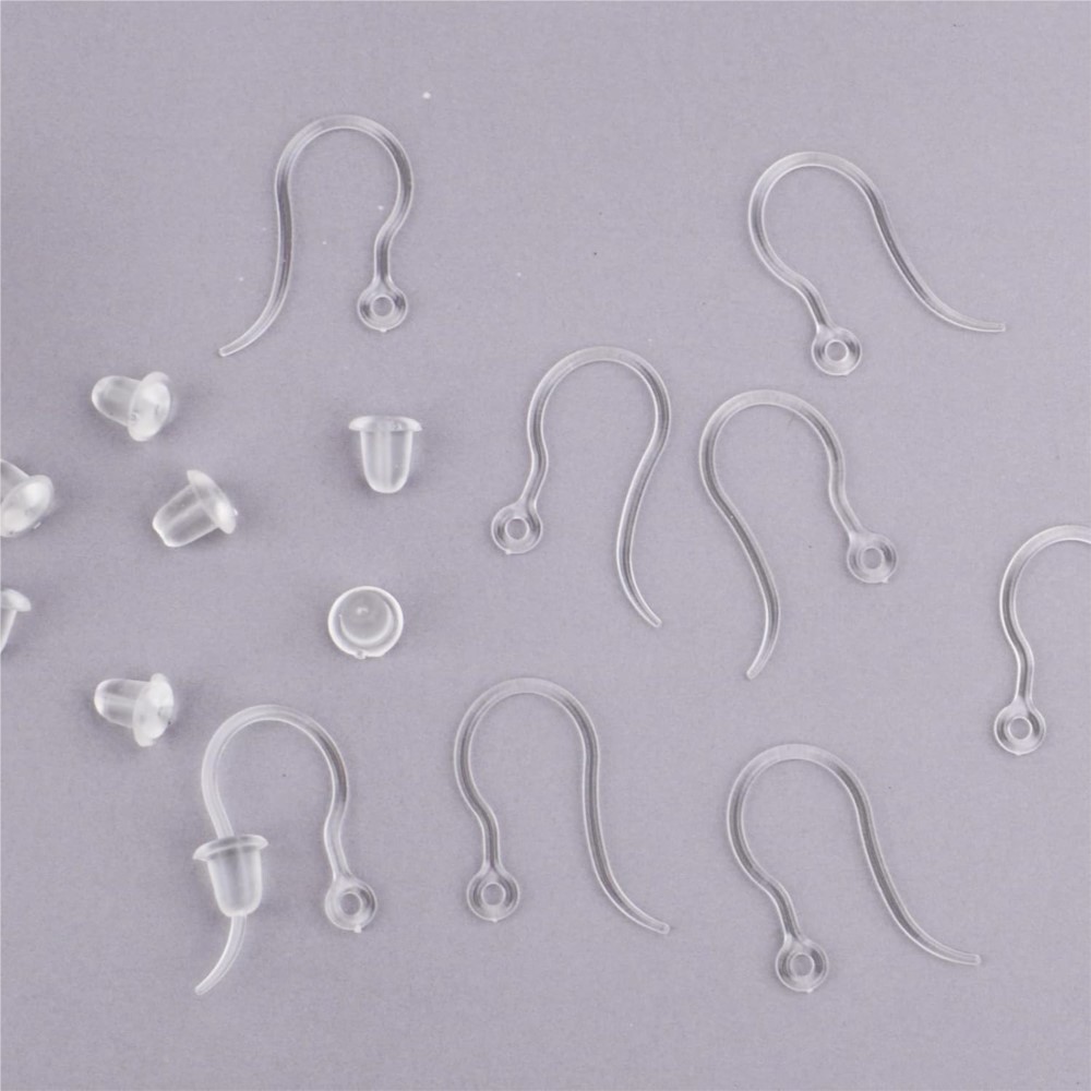 40 pcs Pengait Anting Plastik  - Jewelry Making Yarn ulasan dan harga